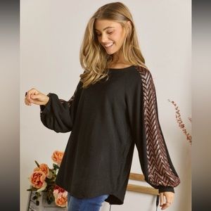 Adora Round Neck Long Sleeve Top, Large